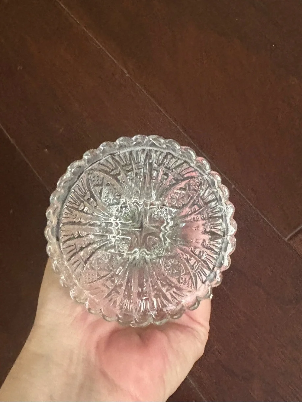 Clear Pressed Glass Decorative Vase - Classic Cut Pattern